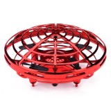 Mini Drona OZN Zenuk - Disc Zburator, 5 Senzori Infrarosu, Inductie, Lumina LED, Interactiv, Rosu