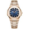 Ceas de mana Poedagar Fashion Quartz Casual Otel Auriu Albastru