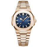 Cumpara ieftin Ceas de mana Poedagar Fashion Quartz Casual Otel Auriu Albastru