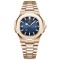 Ceas de mana Poedagar Fashion Quartz Casual Otel Auriu Albastru