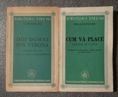 Shakespeare - Cum vă place (1942) + Doi domni din Verona (1944) foto