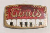 INSIGNA EMBLEMA COIFURA CUC ANSAMBLUL FOLCLORIC TIMIS FOLCLOR ARTA INSTITUTII ( CITITI DESCRIEREA )