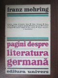 Franz Mehring - Pagini despre literatura germană