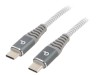Cablu Gembird USB C, 1.5m, 60W, Alb-Gri, Material Textil, USB 2.0