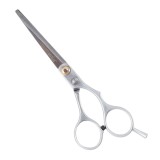 Cumpara ieftin Foarfeca de tuns pentru coafura si frizerie, otel inoxidabil, 15 cm, design ergonomic, surub reglabil, lame 5.6 cm, ideala pentru incepatori, argintiu