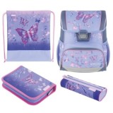 Ghiozdan echipat Loop Plus, motiv Butterfly Paradise