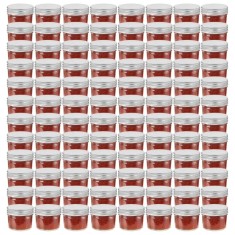 vidaXL Borcane din sticlă pentru gem, capace argintii, 96 buc, 110 ml