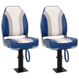 vidaXL Scaun barcă 2 buc. piedestal reglabil &icirc;nălțime rotativ la 360&deg;
