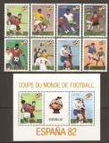 ZAIR , CONGO 1981 - FOTBAL - WORLD CUP 1982 serie de 8v + blocul de 2 v