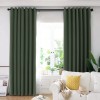Set draperie din catifea blackout cu inele argintii, Madison, 200x255 cm, densitate 700 g/ml, Kelp, 2 buc