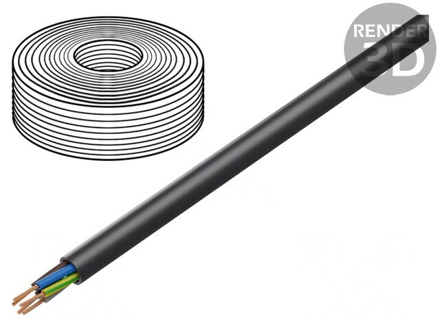 Cablu Electric Negru 5G1,5mm&sup2; Gumat