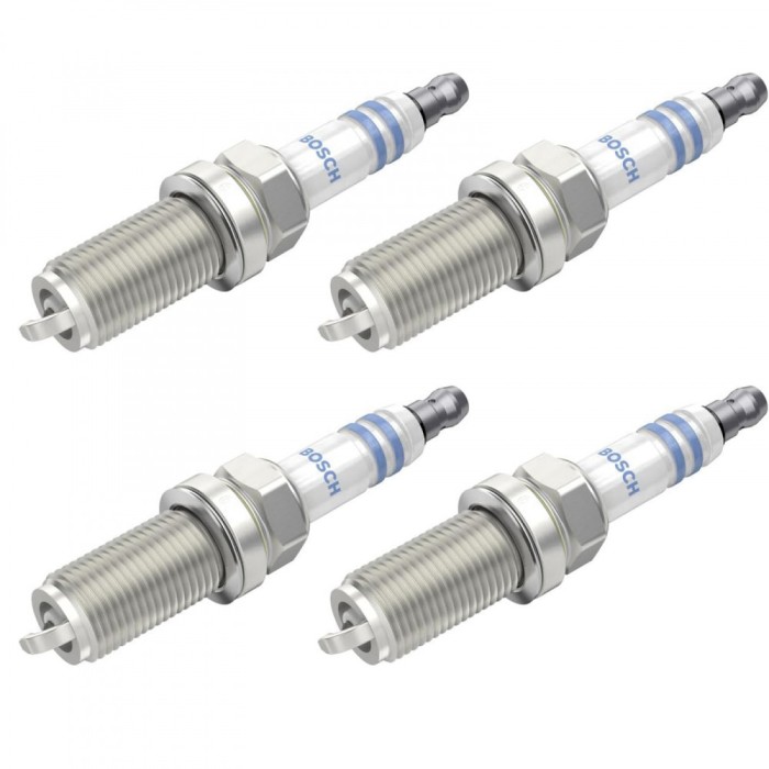 Set 4 bujii scanteie Bosch pentru Hyundai Santa Fe, Infiniti FX, Kia Carnival, Magentis, Nissan 350Z, Maxima, Murano, Pathfinder, Primera, Toyota Aygo