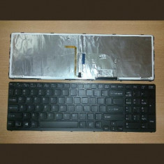 Tastatura laptop noua Sony SVE15 Black Frame Black(Backlit,Version 2) US