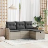 VidaXL Set de canapele pentru grădină 4 pcs Gri deschis Rattan poli 3360283