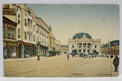 ORADEA - NAGYVARAD , TEATRUL MUNICIPAL , CARTE POSTALA , 1911 foto