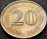 Cumpara ieftin Moneda 20 SEN - MALAEZIA, anul 1988 *cod 534 - excelenta, Asia