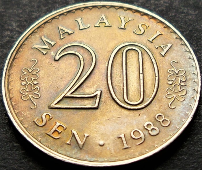 Moneda 20 SEN - MALAEZIA, anul 1988 *cod 534 - excelenta