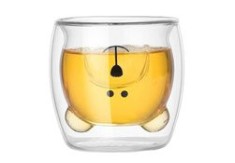 Pahar ursuleț, pereți dubli, sticlă termorezistentă, 250 ml