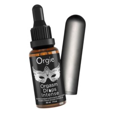 Set ORGIE Orgasmic Bullet, gel intim Orgasm Drops Intense cu efect de răcire și &icirc;ncălzire + vibrator bullet cu 10 funcții de vibrație (gri)