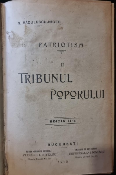 Tribunul Poporului II. Patriotism - N. Radulescu-Niger