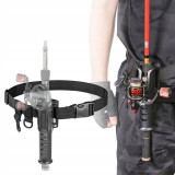 Centura Pescuit Ajustabila AVEX, Suport Lanseta/Undita, Nailon, Talie 84-140cm, Accesorii Prindere, Negru