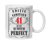 Cana alba personalizata &quot;editie limitata&quot;, 41 ani, INOVATIX&reg;. 330ml, Oem
