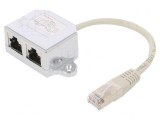 Cablu Rețea RJ45 Dublu Soclu 0,15m Gri F/UTP