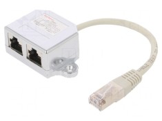 Cablu Rețea RJ45 Dublu Soclu 0,15m Gri F/UTP