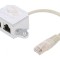 Cablu Rețea RJ45 Dublu Soclu 0,15m Gri F/UTP