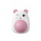 Jucarie interactiva Model Ursulet pentru pisicute cu minge rotativa 360&deg; din iarba Catnip, 4.3 x 6 cm, Roz