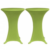 Husă elastică pentru masă, 2 buc., verde, 80 cm