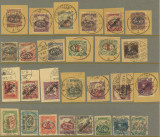 Emisiunea Debretin I 1919 lot 27 timbre stampilate mixaj cu falsuri vechi