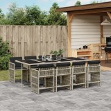 vidaXL Set mobilier grădină cu perne, 9 piese, gri deschis, poliratan