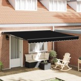 Cumpara ieftin Cortina Retractabilă Negru 400x300 cm țesătură