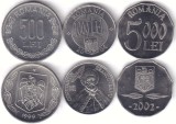 D2 Set 10 lei FAO 500 lei 1999, 1000 lei 2004 , 5000 lei 2002 UNC