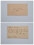 Carte de Vizita: Maria G. Dima si sotul (Gheorghe Dima), text olograf interesant, sambata 25 februarie 1899, Brasov, Transilvania