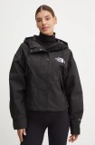 The North Face geaca Reign on Jacket femei, culoarea negru, de tranzitie, oversize, NF0A8BCHJK31