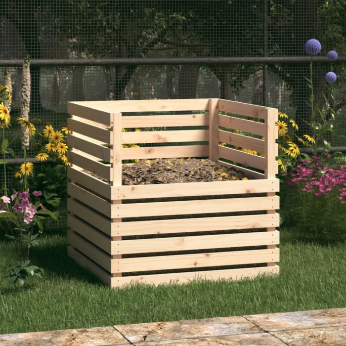 vidaXL Compostor, 80x80x78 cm, lemn masiv de pin