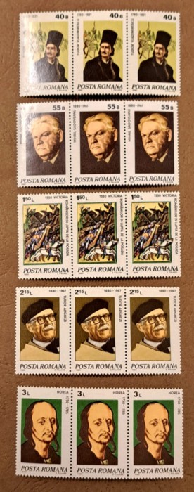 TIMBRE ROMANIA MNH LP 1008/1980 Aniversări -Comemorări -Ștraif de 3 serii