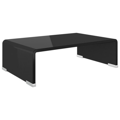 vidaXL Stativ TV/Suport monitor, sticlă, 40 x 25 x 11 cm, negru foto