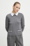 Morgan pulover MSHIRT femei, culoarea gri, light, MSHIRT