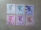 Serie mica Luxemburg -1960 Printesa Charlotte , 6 valori stampilate, Stampilat