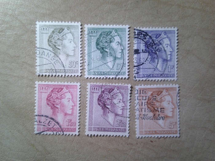 Serie mica Luxemburg -1960 Printesa Charlotte , 6 valori stampilate