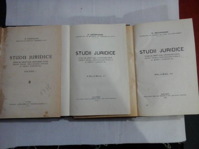 STUDII JURIDICE volum I; II; III - N. GEORGEAN - Bucuresti, 1926 / 1928 / 1930 foto