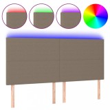 Cumpara ieftin Tablie de pat cu LED, gri taupe, 200x5x118/128 cm, textil