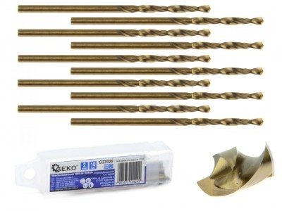 Set burghie pentru metal cu cobalt HSS 2mm 10 piese, GEKO G37020 foto