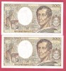 FRANTA 200 FRANCS / 1992. CONSECUTIVE. -aUNC.