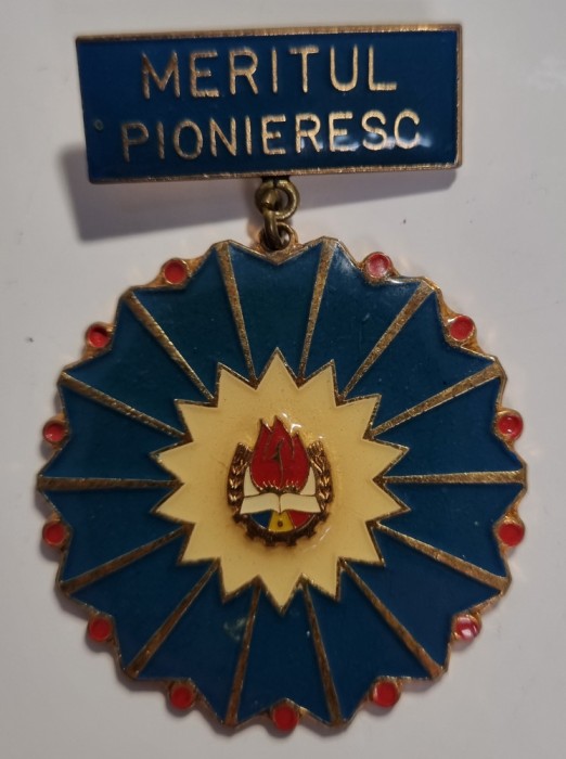 INSIGNA PIONIER Medalie Meritul Pionieresc Diametru 45