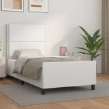 Cumpara ieftin Cadru de pat cu tăblie, alb, 80x200 cm, piele ecologică