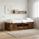 Cumpara ieftin Cadru de pat cu depozitare cu sertar Stejar fumuriu 80 x 200 cm